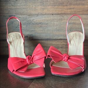 Kate Spade Vibrant Red Bow Heels